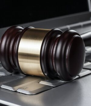 Judge Gavel On Computer Concept